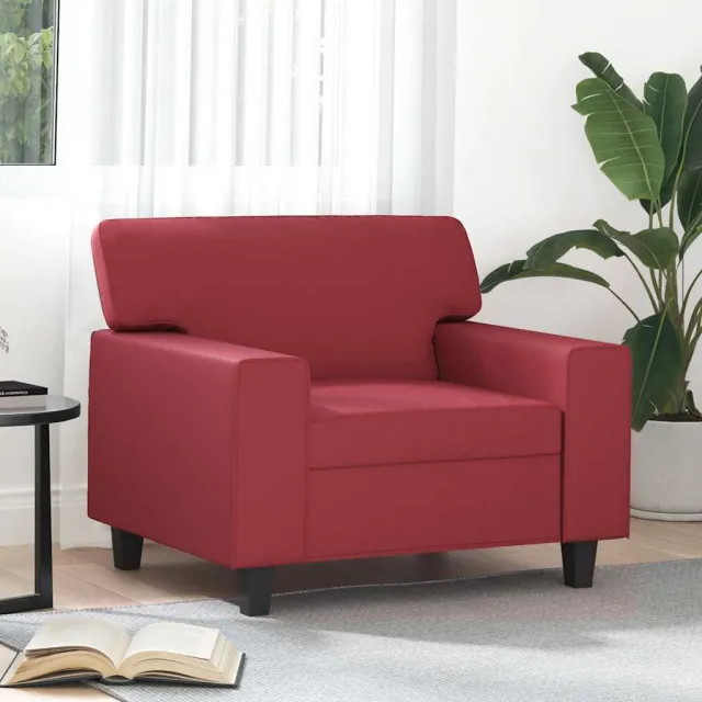 vidaXL Fauteuil 60 cm kunstleer wijnrood