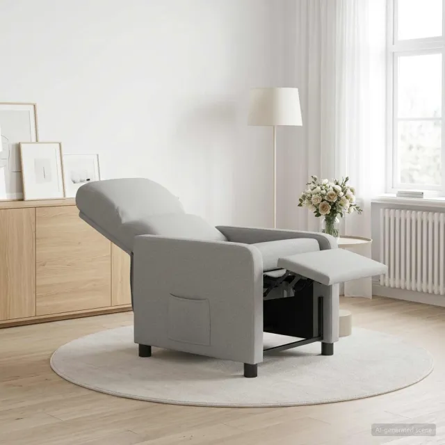 vidaXL Relaxfauteuil Wolkengrijs Polyester