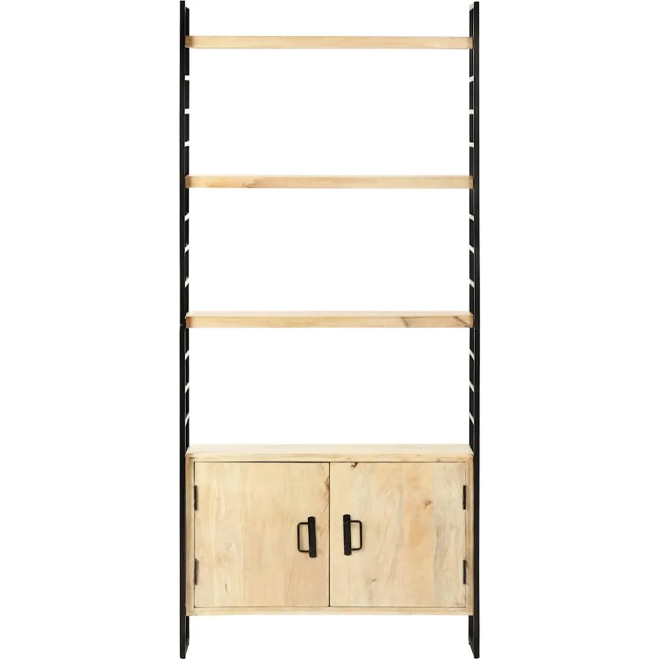 vidaXL Boekenkast met 4 schappen 80x30x180 cm massief mangohout bruin, foto 2