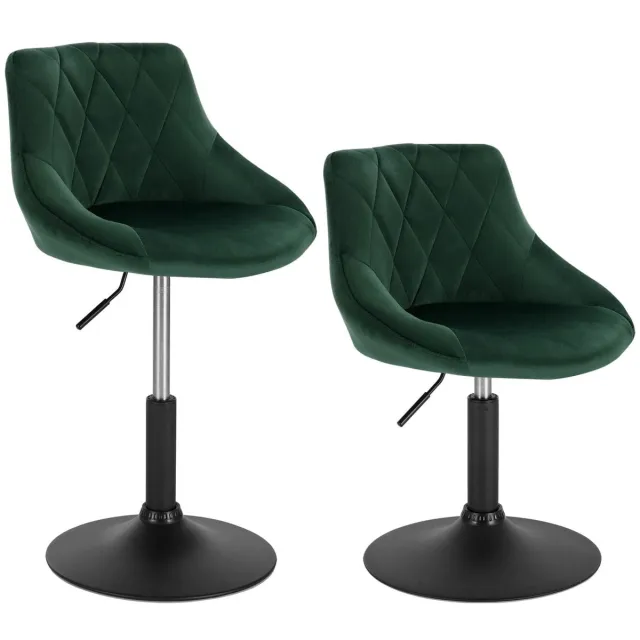 Klarven Barkruk Diepgroen - Barkrukken - Draaibare Barkruk - Barkrukken met Rugleuning - Bar Stool - Hoogte Verstelbaar, 360 Graden Draaibaar - Ergonomische Rugleuning, Dik Gevuld Kunstlederen Zitkussen - Draagvermogen 100 kg - B49xd40xh28cm groen