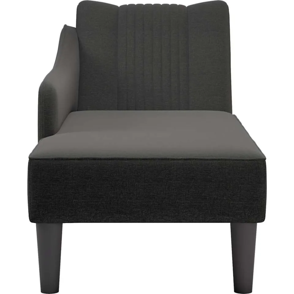vidaXL Chaise longue met rechterarmleuning stof zwart