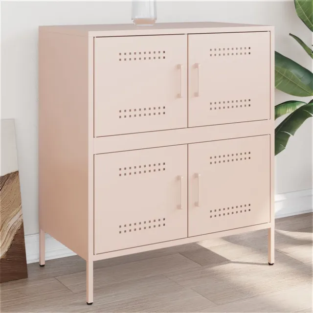 vidaXL Dressoir 68x39x79 cm staal roze Bruin
