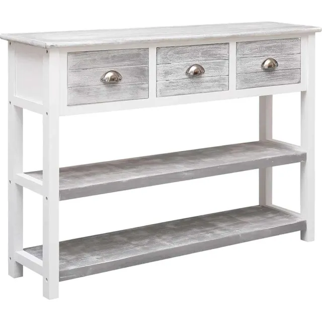 vidaXL Dressoir 108x30x76 cm massief paulowniahout antiekgrijs