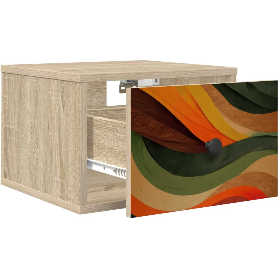 vidaXL Wandkastje BONN Sonoma Eiken 36 x 33 x 25 cm Bewerkt hout Bruin