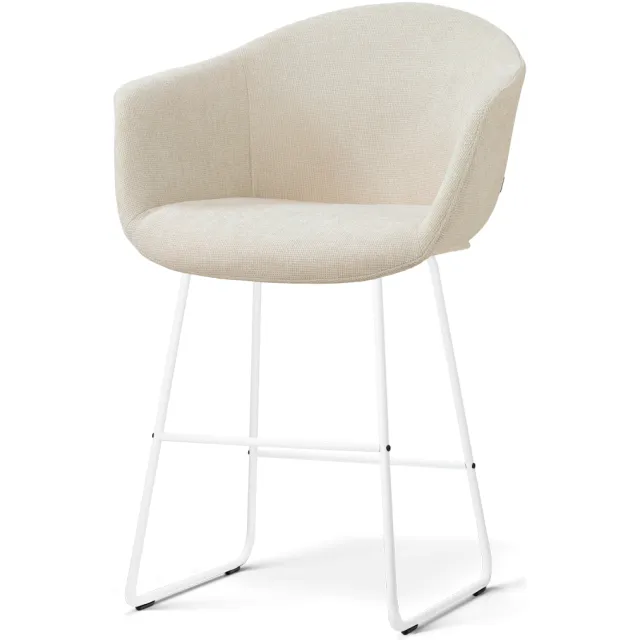 Nolon Nino-Otis barkruk cottonbeige - wit onderstel - 65 cm