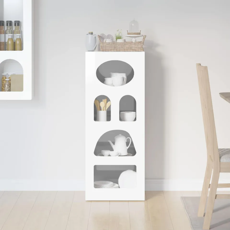 vidaXL Dressoir ELST Hoogglans wit 40 x 35 x 100,5 cm Bewerkt hout, foto 3