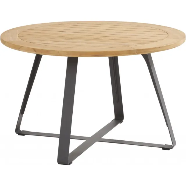 Taste by 4 Seasons Outdoor Tuintafel Basso teak 130 cm rond van 4 Seasons Outdoor Antraciet, Bruin