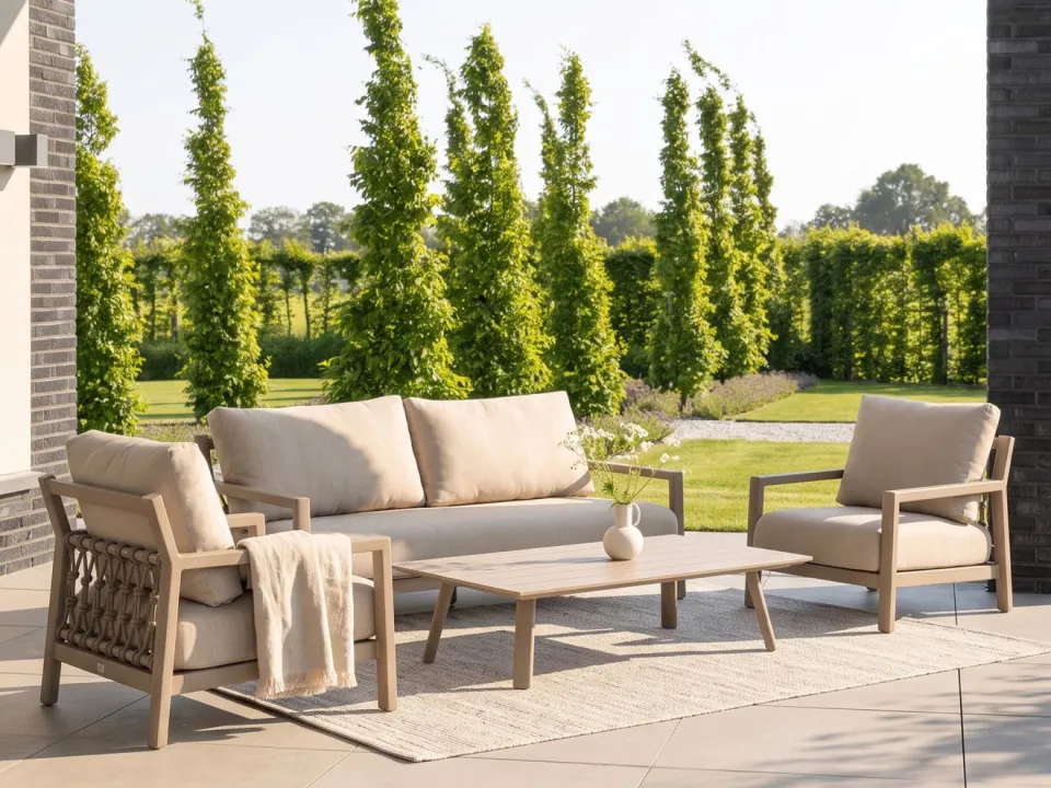 Tierra Outdoor Oasis stoel-bank loungeset 4-delig taupe, foto 3