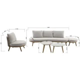 Central Park - Praxis Eigen Merk Central Park Loungeset Helios - Aluminium/wicker - Naturel - 4 Personen, foto 4