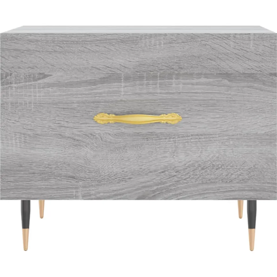 vidaXL Salontafels 2 st 50x50x40 cm bewerkt hout grijs sonoma eiken, foto 4