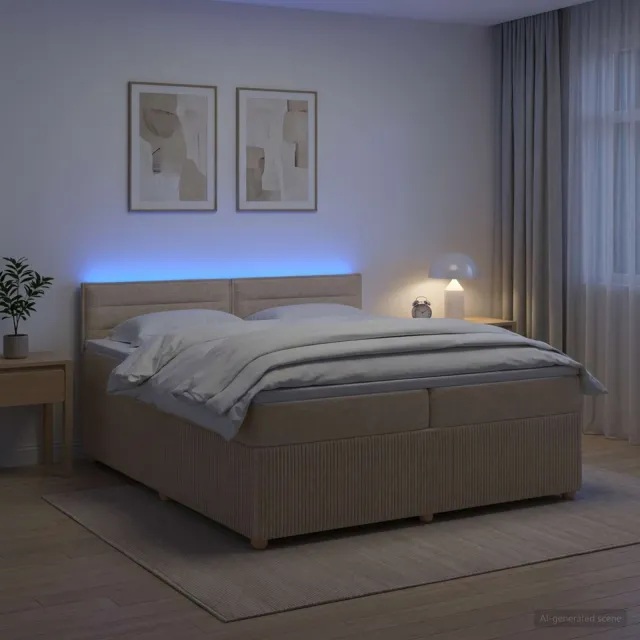 vidaXL Boxspringbed met matras Crèmekleurig 200 x 200 cm Stof