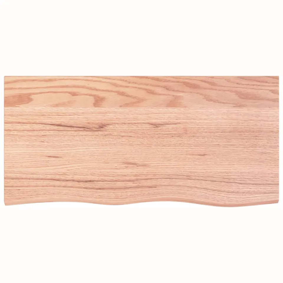 vidaXL Tafelblad 100x50x(2-4)cm behandeld massief eikenhout lichtbruin