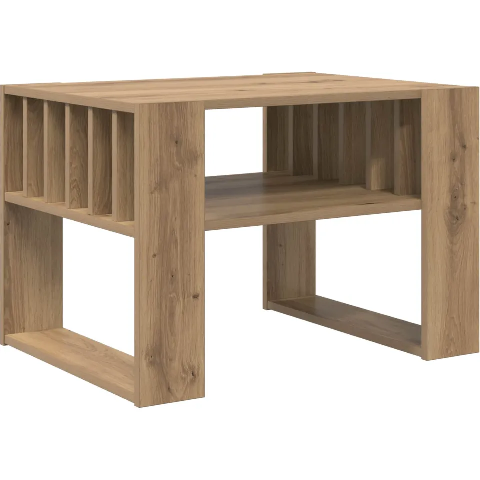 vidaXL Salontafel Artisan Eiken 66 x 49,5 x 45 cm Bewerkt hout, foto 3
