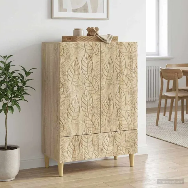 vidaXL Dressoir Sonoma Eiken 66 x 34,5 x 95 cm Bewerkt hout Bruin