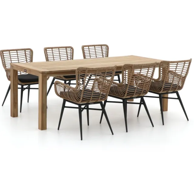 Intenso Furniture Intenso Asti/ROUGH-S 220cm dining tuinset 7-delig Bruin