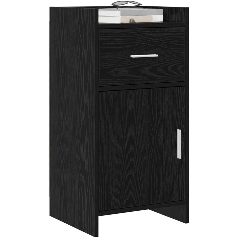 vidaXL Dressoir Zwart eiken 40 x 36 x 80 cm Bewerkt hout
