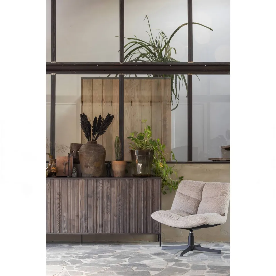 WOOOD Vinny Draaifauteuil - Bouclé - Zand - 80x75x75, foto 4