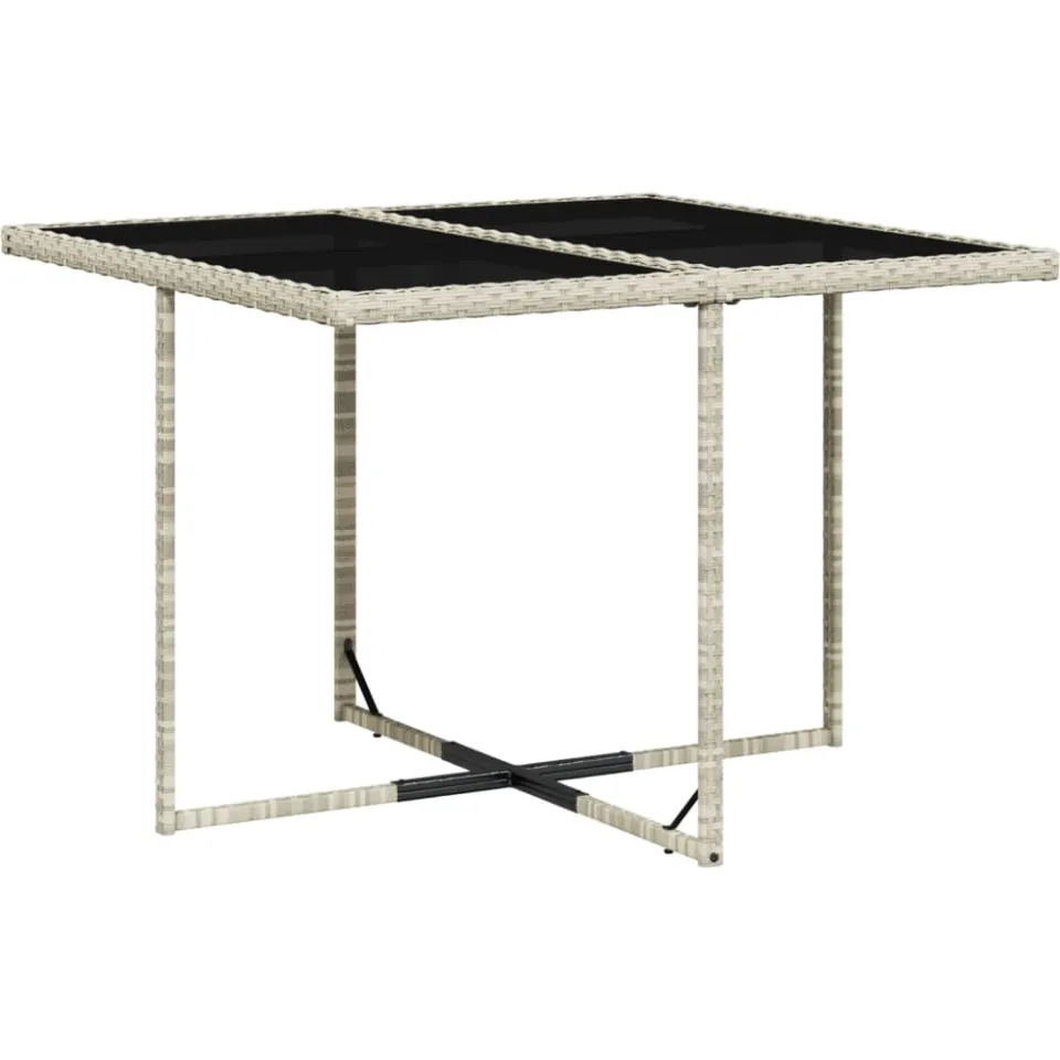 vidaXL 5-delige Tuinset met kussens poly rattan lichtgrijs grijs, foto 4