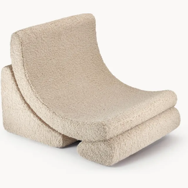 Wigiwama Handgemaakte teddy kinderfauteuil Moon Beige