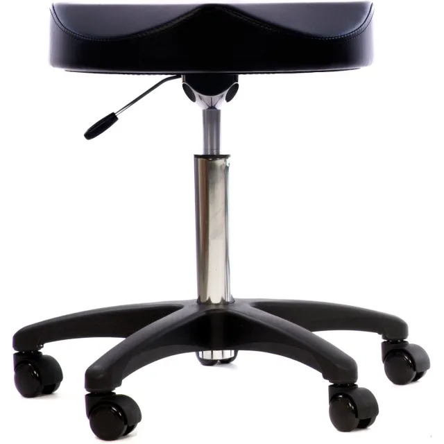 Novicum Ergo tabouret 41cm breed zwart met Medium gasveer zadelkruk kappersfiets kapperskruk Zwart medium