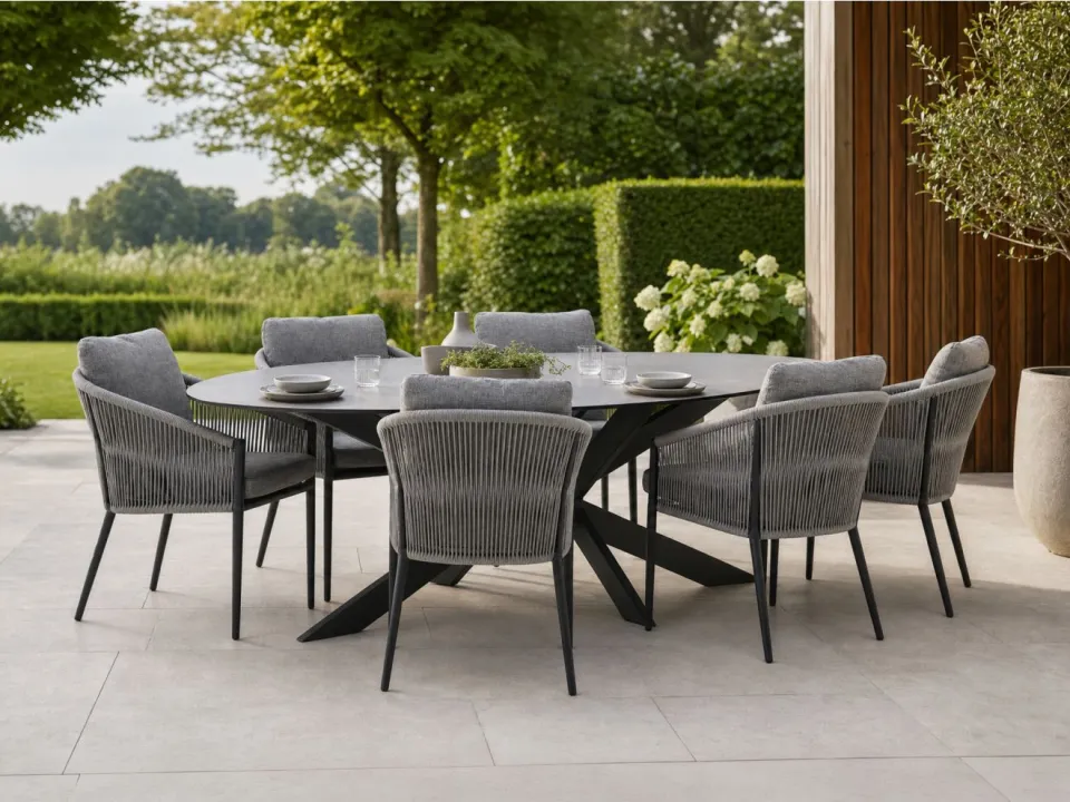 Bellagio tuinmeubelen Bellagio Mineo/Furato ellips 240cm dining tuinset 7-delig, foto 4