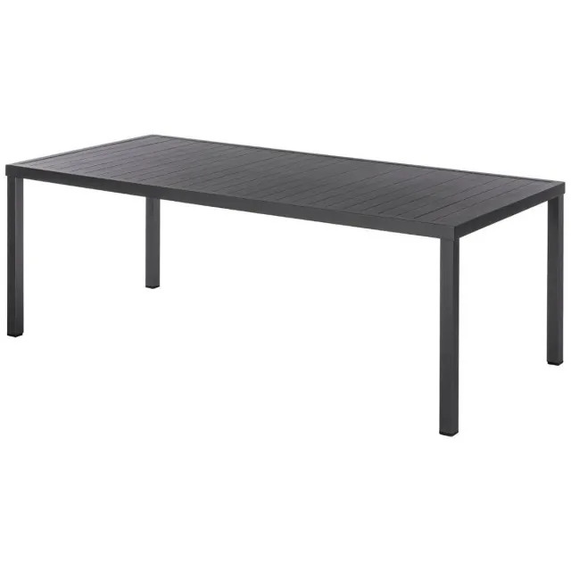 Hespéride Rechthoekige aluminium tuintafel voor 8 personen PIAZZA Gris graphite