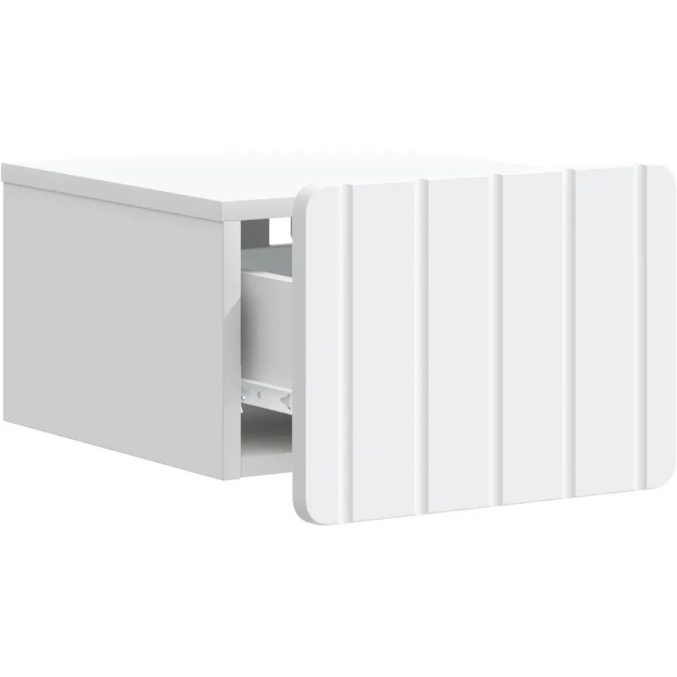 vidaXL Wandbeugel Bedkast met lade Wit 33 x 34,5 x 24 cm Bewerkt hout, foto 3