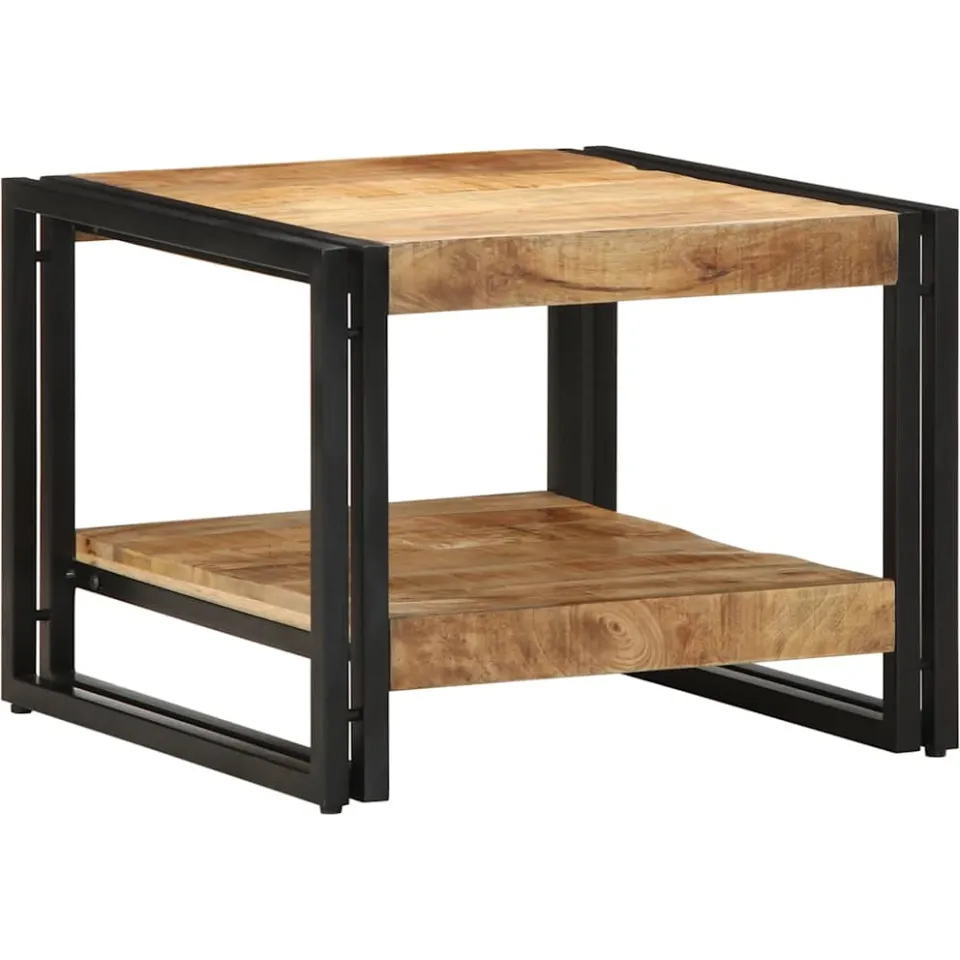 vidaXL Salontafel 50x50x38 cm massief ruw hout mango bruin