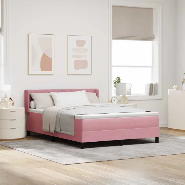 vidaXL Boxspringbed met hoofdeinde Roze 200 x 160 cm Fluweel