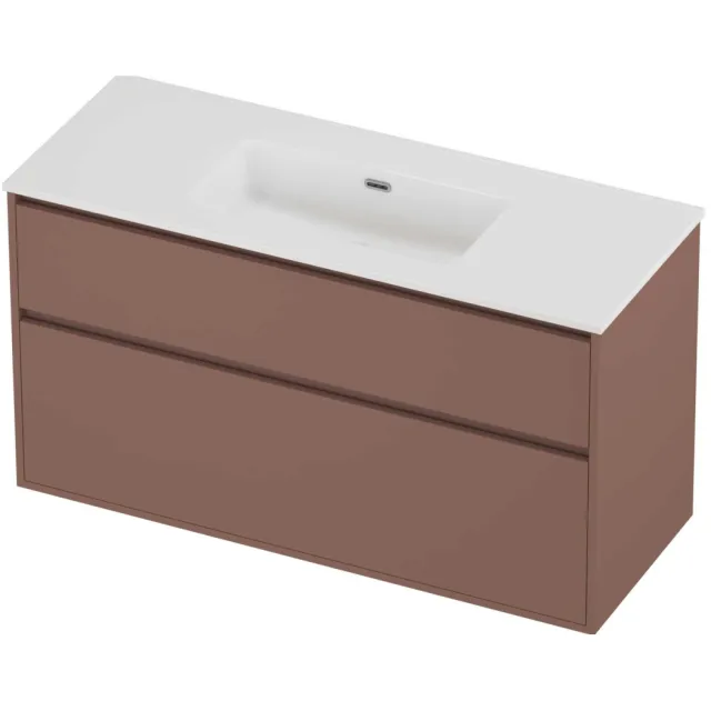Proline Tribute Badmeubelset Porselein Elegant Enkel 120x46x67 cm Glans Wit Beauty Blush Rosé Goud