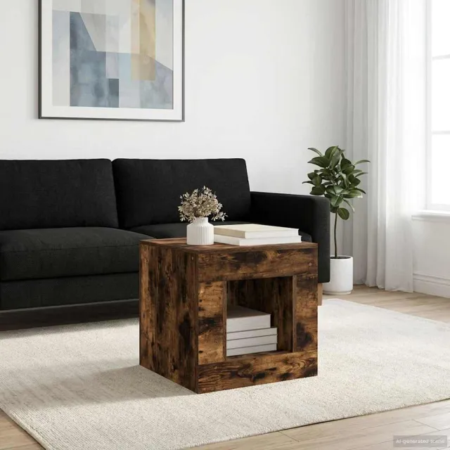 vidaXL Salontafel Gerookte Eik 51.5 x 50 x 50 cm Bewerkt hout Bruin