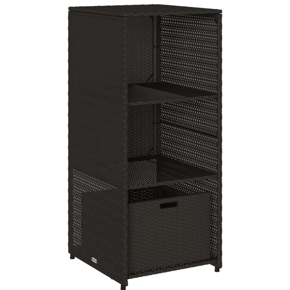 vidaXL Tuinkast 50x55x115 cm poly rattan zwart