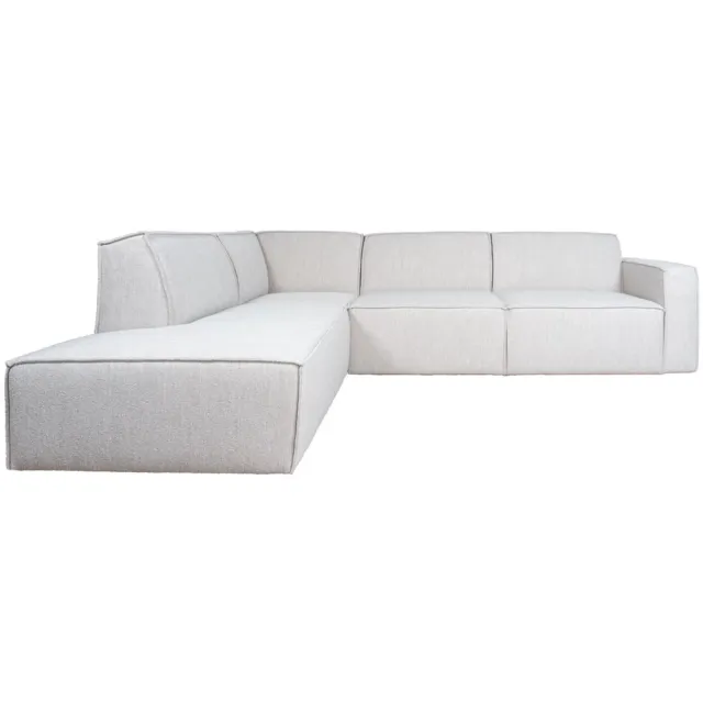 Home67 Hoekbank Kick - Links - Bouclé Design Loungebank in Scandinavische / Hotel Chique Stijl Beige