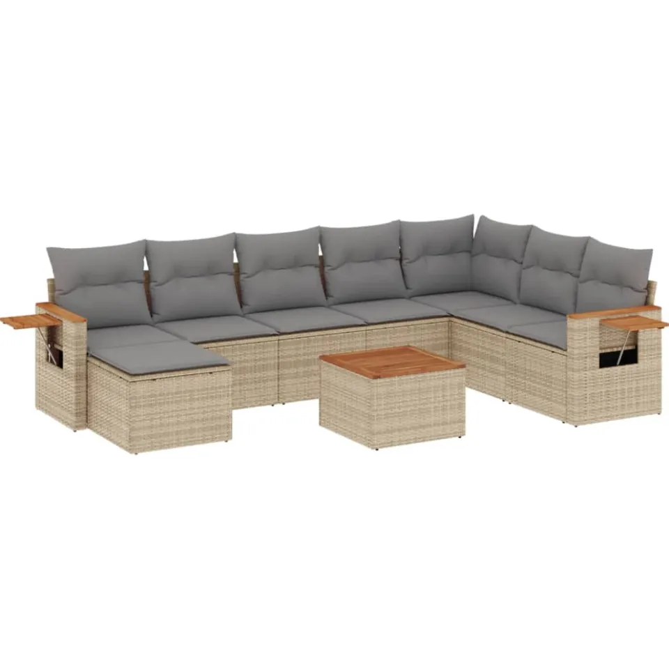 vidaXL Patio Sofa Set 8-zits Beige and Grey, foto 3