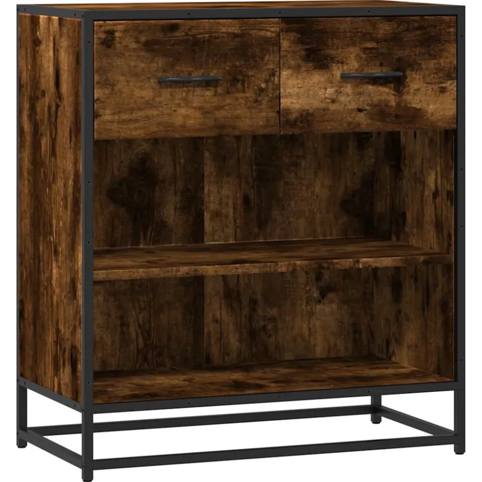 vidaXL Dressoir 68x35x76 cm bewerkt hout gerookt eikenkleurig, foto 3