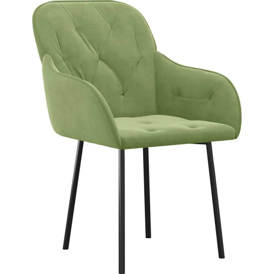 vidaXL Eetkamerstoelen 2 st fluweel lichtgroen