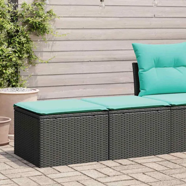 vidaXL 2-delige Loungeset met kussens poly rattan acacia zwart, foto 2