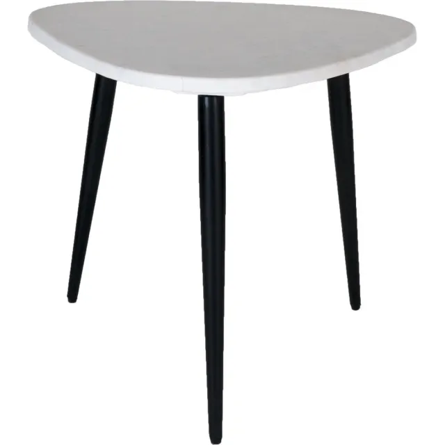Home67 Salontafel Milou - Marmer - 55 cm - Organisch Wit