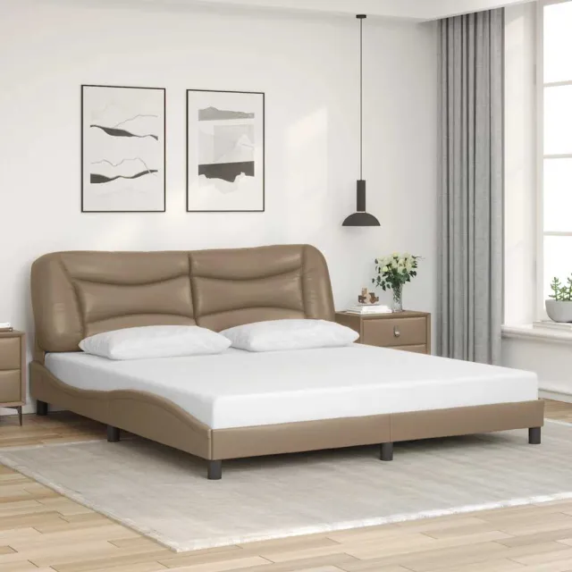 vidaXL Bedframe zonder matras "Hvar" kunstleer cappuccinokleurig 180x200 cm Bruin