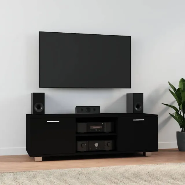 vidaXL Tv-meubel 120x40,5x35 cm bewerkt hout zwart