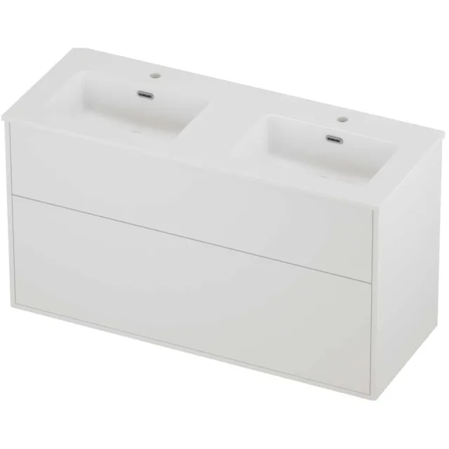 Proline Tribute Badmeubelset Porselein Elegant In Kader 120x46x67 cm Glans Wit Mat White Mat Wit