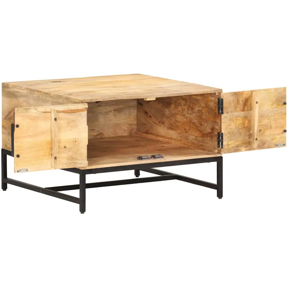 vidaXL Salontafel 67x67x45 cm massief mangohout bruin, foto 3