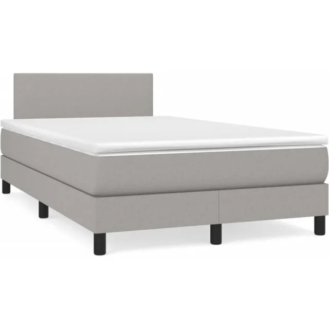 vidaXL Boxspring met matras stof lichtgrijs 120x190 cm grijs