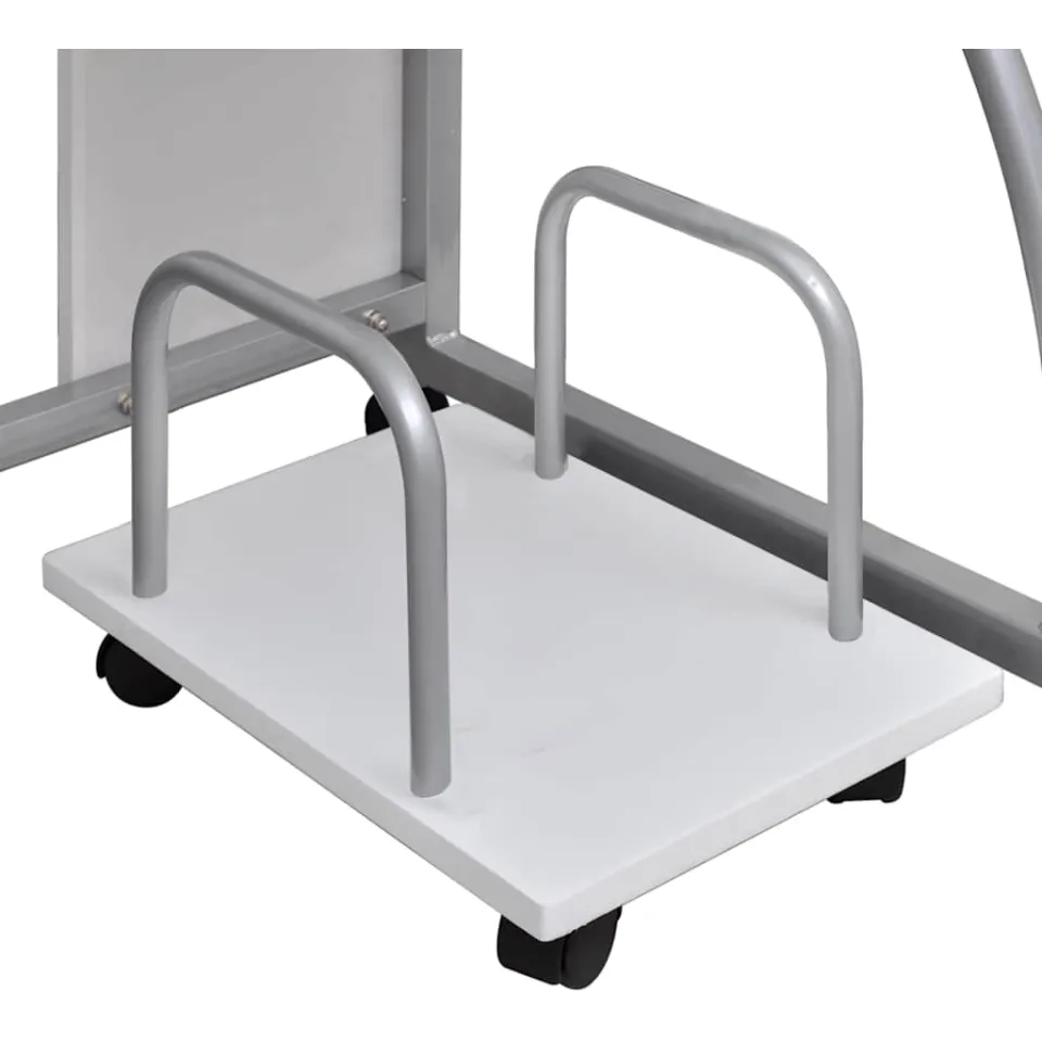 vidaXL Computerbureau 110x52x88,5 cm bewerkt hout wit, foto 4