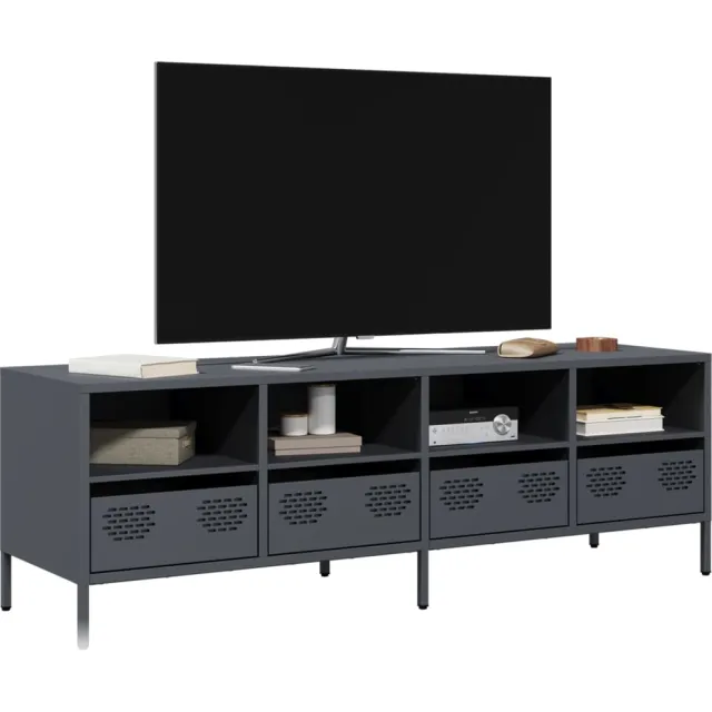 vidaXL Tv-meubel 135x39x43,5 cm koudgewalst staal antracietkleurig, foto 2
