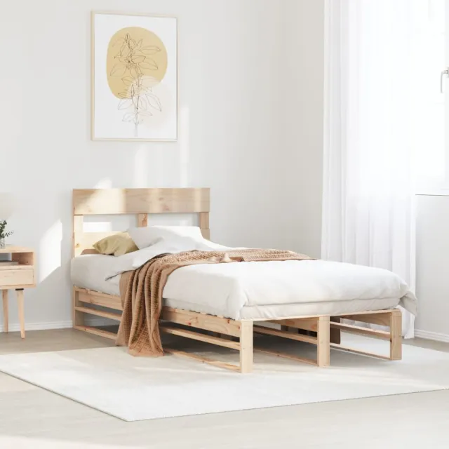 vidaXL Bedframe zonder matras massief grenenhout 75x190 cm bruin