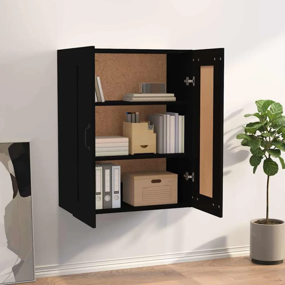 vidaXL Hangkast 69,5x32,5x90 cm zwart, foto 3