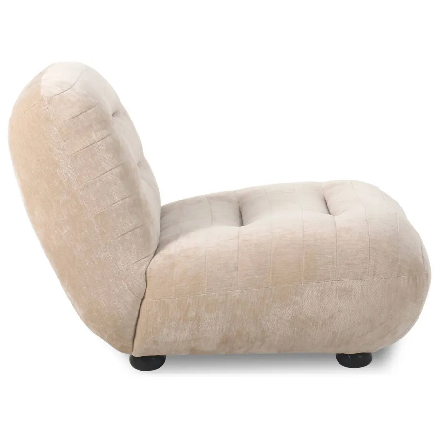 Dutchbone Wyatt Fauteuil Velours Beige, foto 2