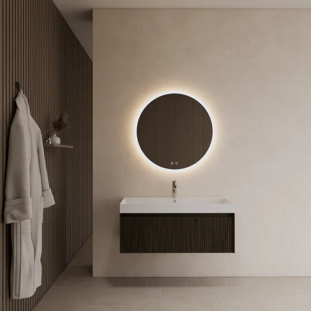 Gliss Design Badkamermeubel Gliss Design Timotheus 90 cm Charcoal (Keuze Wastafel) Zwart
