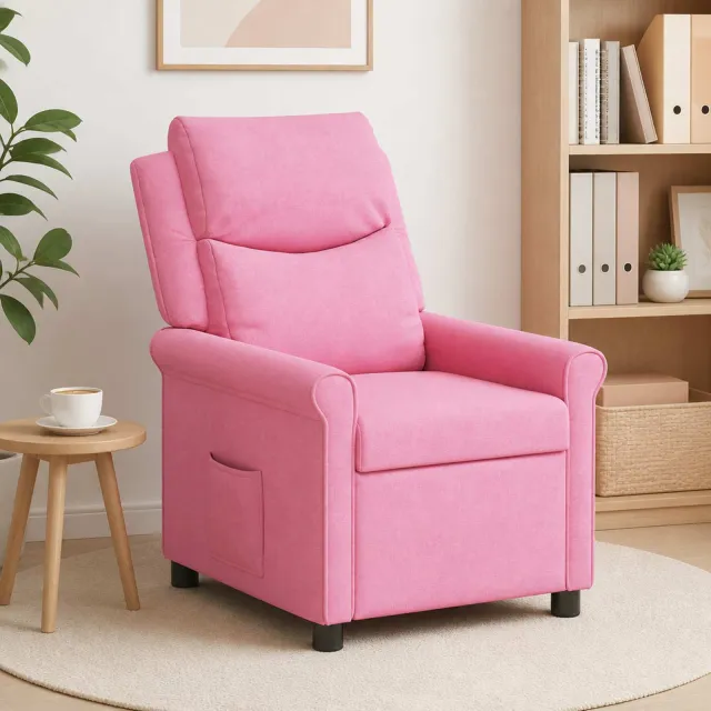 vidaXL Ligstoel Roze 69 x 93 x 102 cm Stof, foto 2